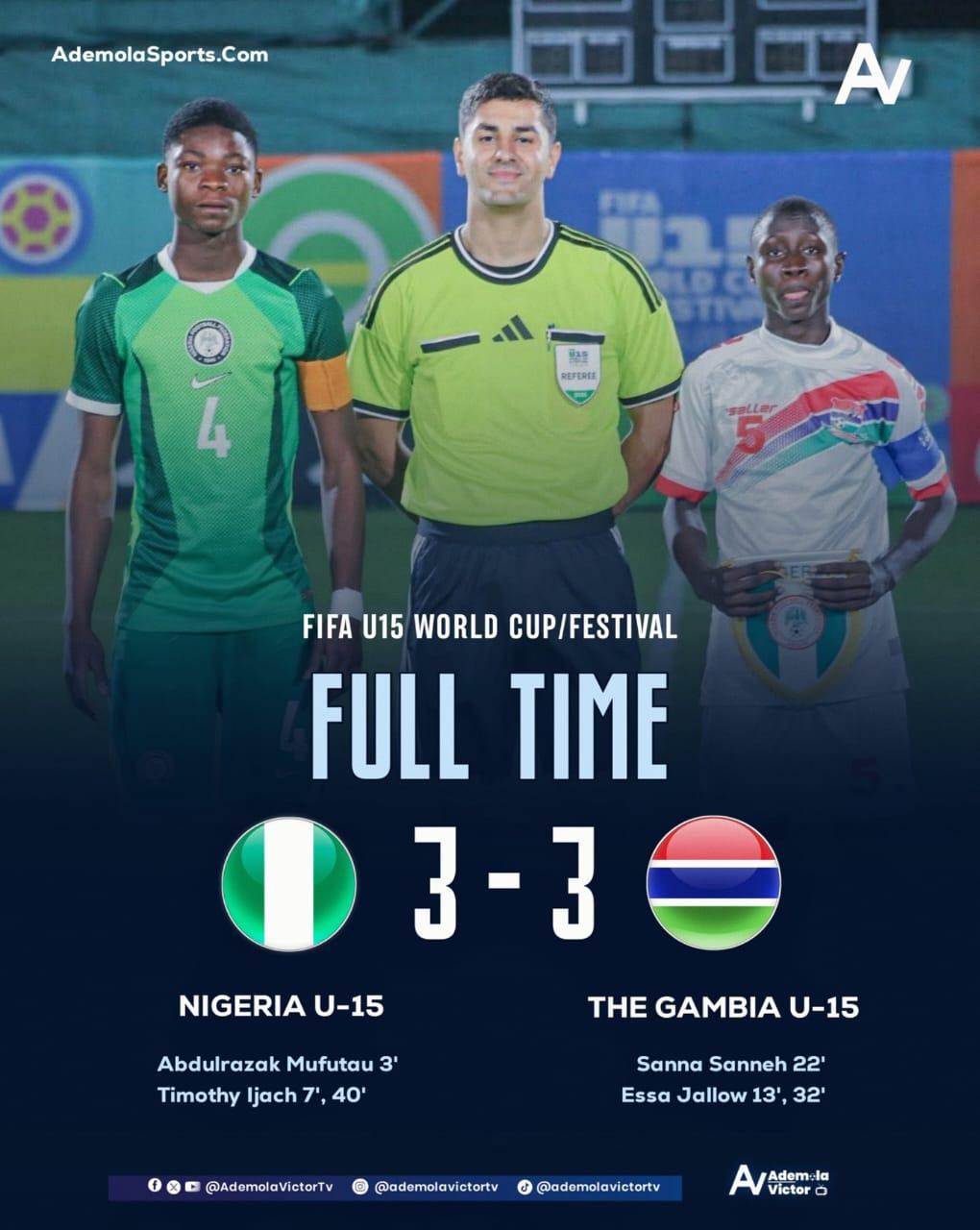 Future Eagles Held to Draw by The Gambia in Azerbaijan